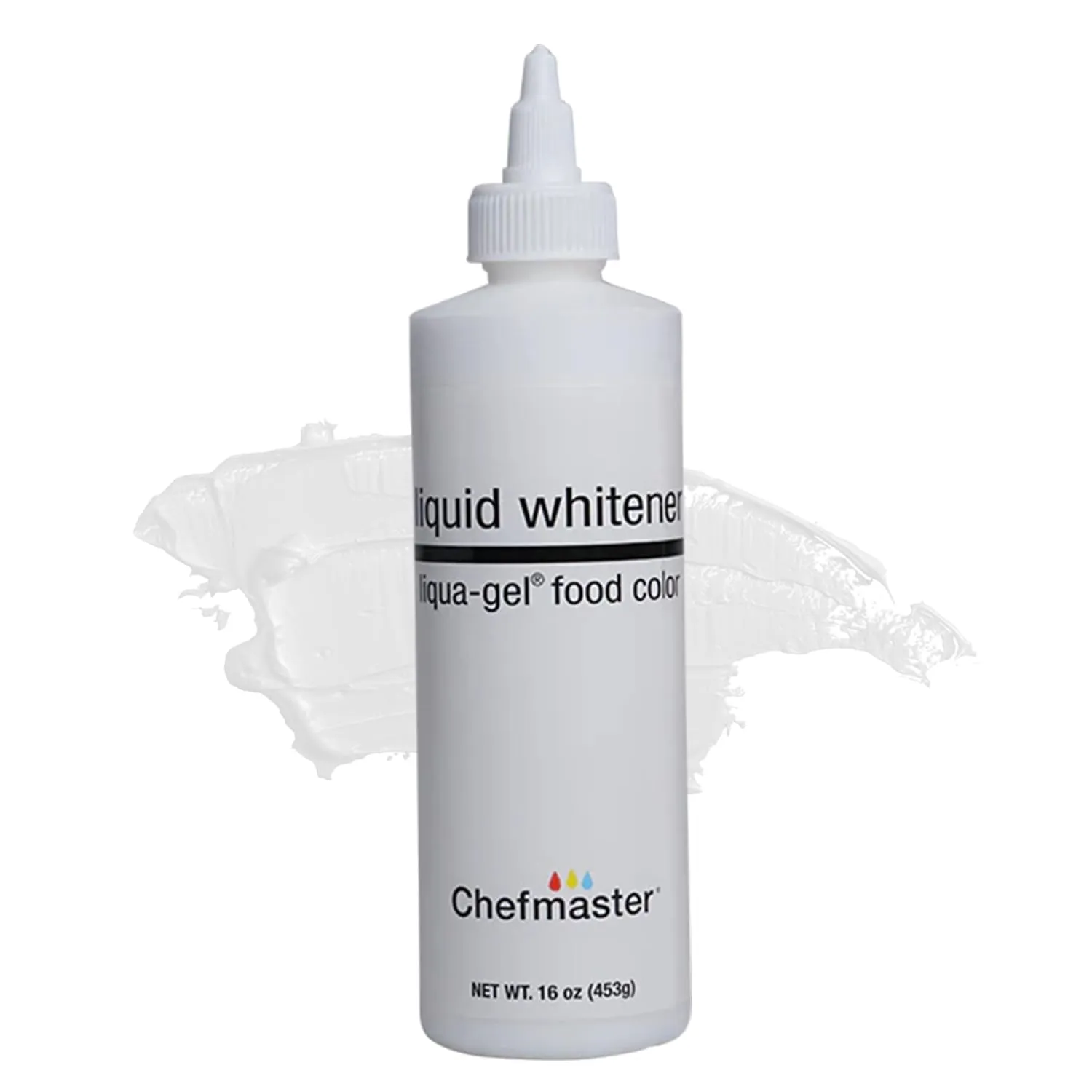 Liquid Whitener Liqua-Gel Food Coloring | Brighter Whites & Pastels | Professional-Grade Dye | Icing, Frosting, Candy Apples | 16 oz