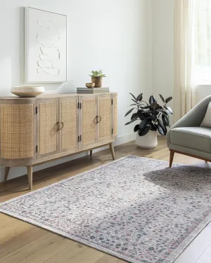 Livabliss Nolita Vintage Washable Area Rug, 9'10" x 13', Blue/Gray, (10' x 13')
