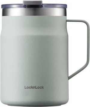 LocknLock Stainless Steel Double Wall Insulated with Handle, Lid, 16 oz, Mint Metro Mug