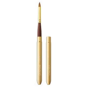 Long Series Lip Brush with Cap - Round Flat Type, Brown