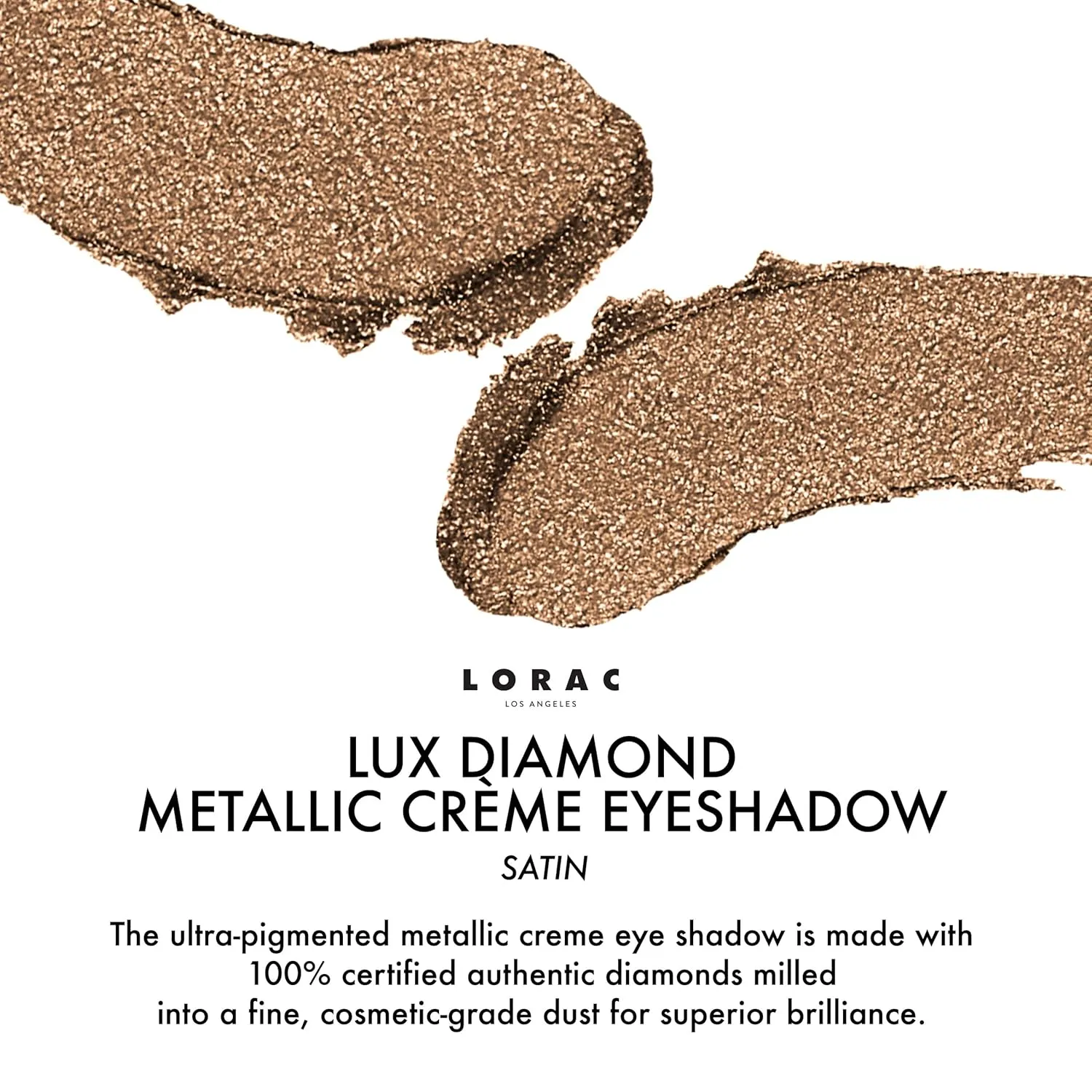 LORAC Lux Diamond Crème Eye Shadow | Metallic Shimmer Eyeshadow Powder | Satin Gold