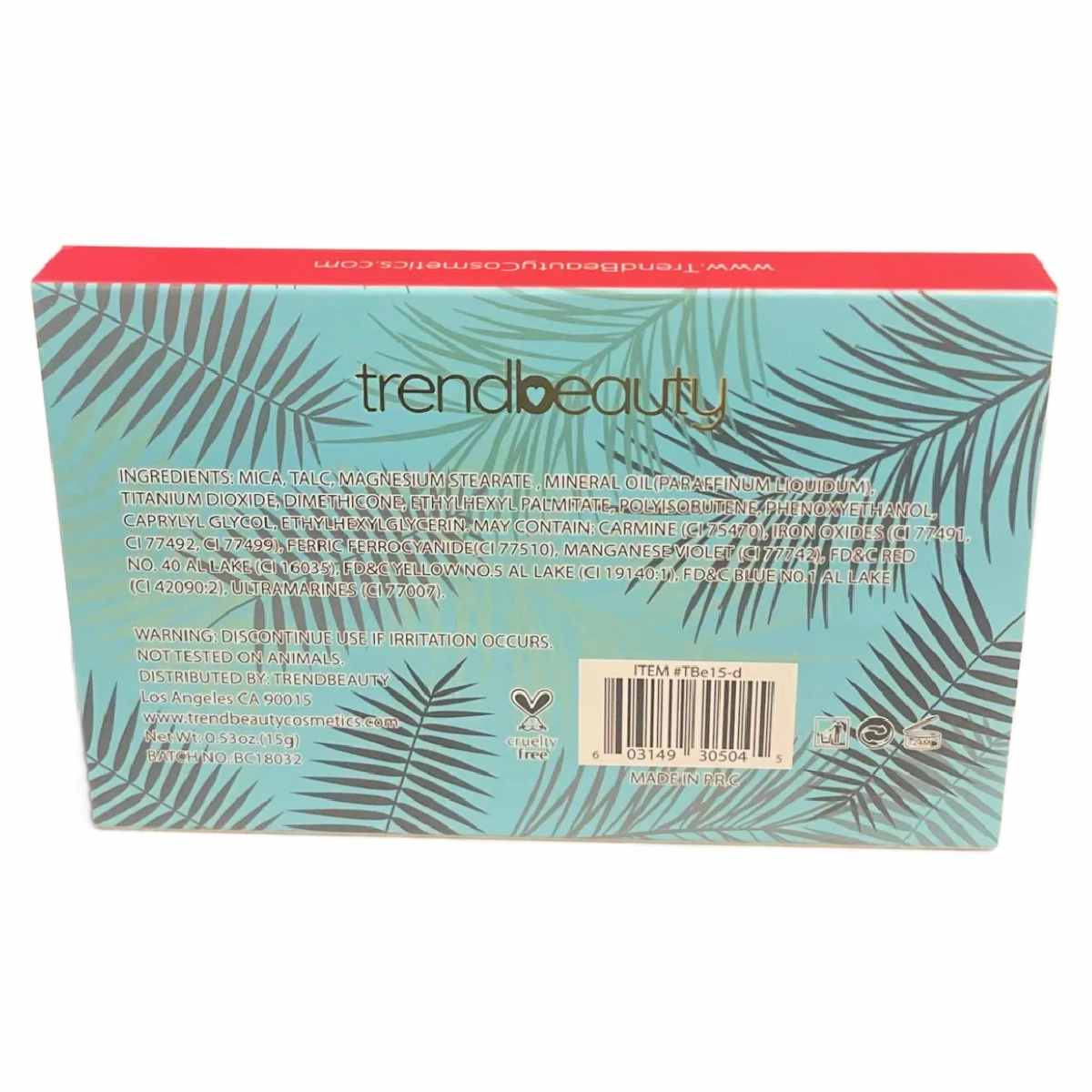 Lot of 2 Trend Beauty Eyeshadow Palette - In Rio Love 15 Shades 15g/ 0.53 oz New