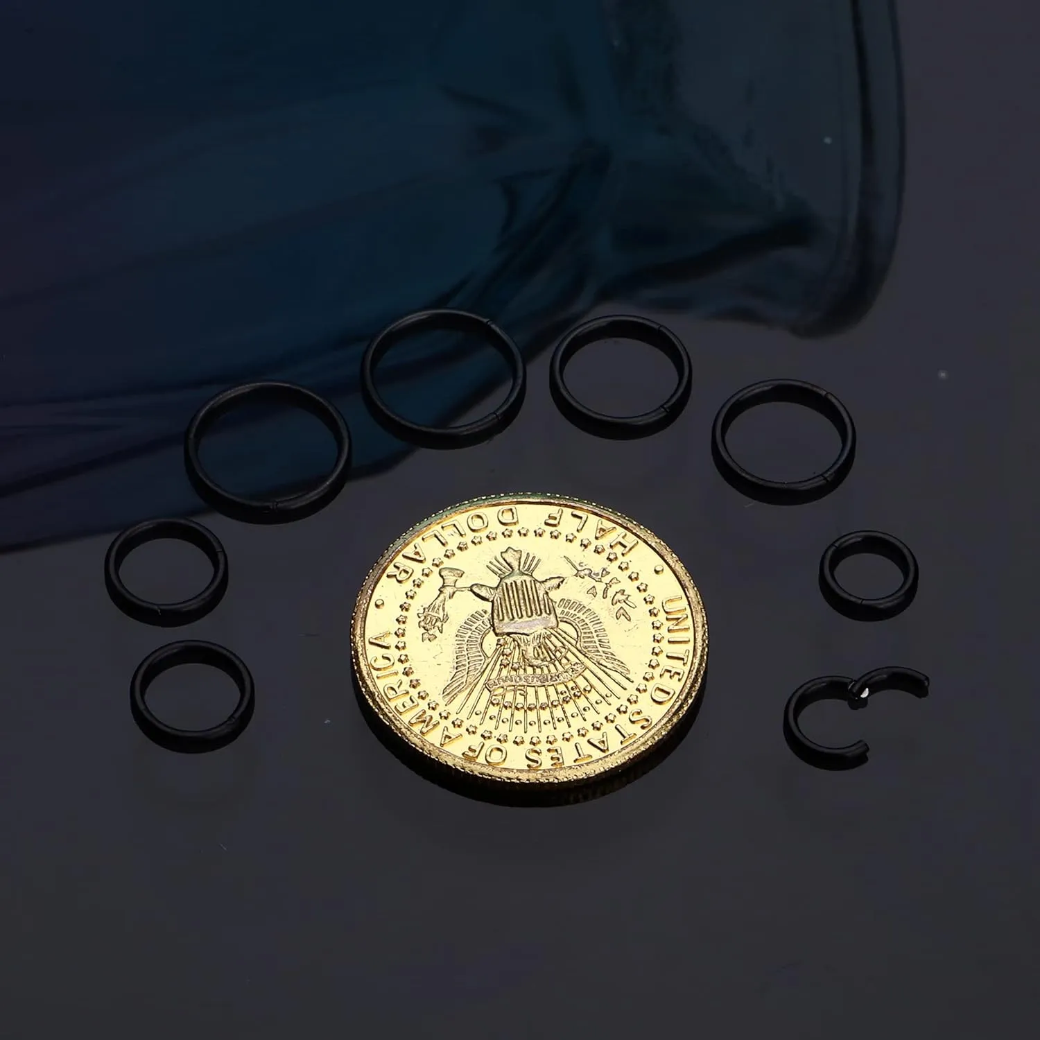 LOYALLOOK 8Pcs G23 Titanium Hinged Clicker Segment Nose Rings Hoop Septum Nose Lip Ring Hoop for Women Men Helix Cartilage Daith Tragus Sleeper Earrings Body Piercing Improved 16G