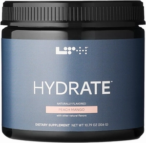LTH Hydrate Hydration Mix - NSF Certified for Sport - Premium Electrolyte Powder - with Redmond Real Salt - Plant-Based, Non-GMO, Gluten Free & Dairy Free - 60 Servings (Peach Mango)