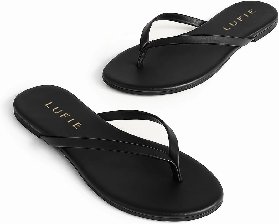LUFIE Flip Flops for Women - Vibrant Color Collection - Summer Sandals 2025 - Vegan Leather Sandals - Ultra Lightweight Beach Sandals - Gifts for Women