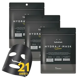 Lululun 21EA Exfoliating Facial Mask Sheet for Pore Cleaning Women & Men, Tightening Face Mask Sheets with Charcoal, Black Peal, Honey& Cummins Seed, Japanese Skin Firming Face Masks Skincare, HYDRA-F