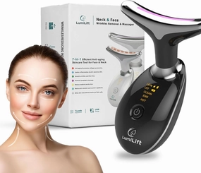 LumiLift 7-in-1 Led Facial Sculptor - Face Light Therapy Device, Anti-Aging - Neck & Face Massager Tool, True Beauty Glow Facial Massager - Face Lift Device, Face Sculpting Tool (Black)