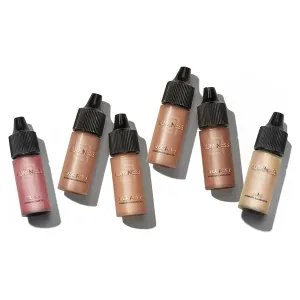 Luminess Silk 4-in-1 Airbrush Foundation Makeup Starter Kit - Deep Coverage, 6-piece - Includes 2x Silk Airbrush Foundation, Blush, Glow Highlighter, Moisturizer Primer & Airbrush Cleaning Solution