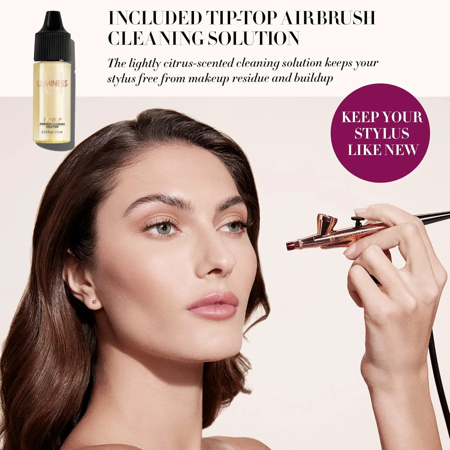 Luminess Silk 4-in-1 Airbrush Foundation Makeup Starter Kit - Fair Coverage, 6-piece - Includes 2x Silk Airbrush Foundation, Blush, Glow Highlighter, Moisturizer Primer & Airbrush Cleaning Solution