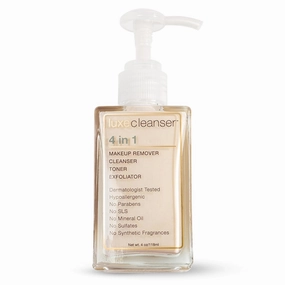 Luxe Cleanser All-in-One Hypoallergenic Face Cleanser   Natural Makeup Remover Face Wash   Exfoliator for All Skin Types – No Parabens, No Silicones – W/ Organic Botanicals: Thyme, Pineapple & Papaya