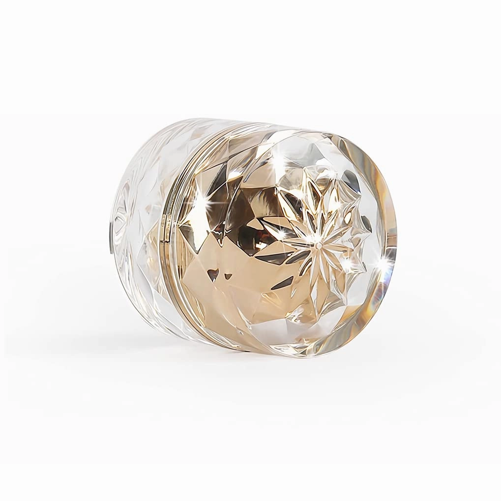 LXLK 12 Pcs 7g/7ml Gold Cream Container Plastic Diamond Shape Cosmetic Jars Empty Refillable Sample Containers Pot for Lotion Lip Balm Eye Shadow Nails Powder Paint Jewelry Earrings