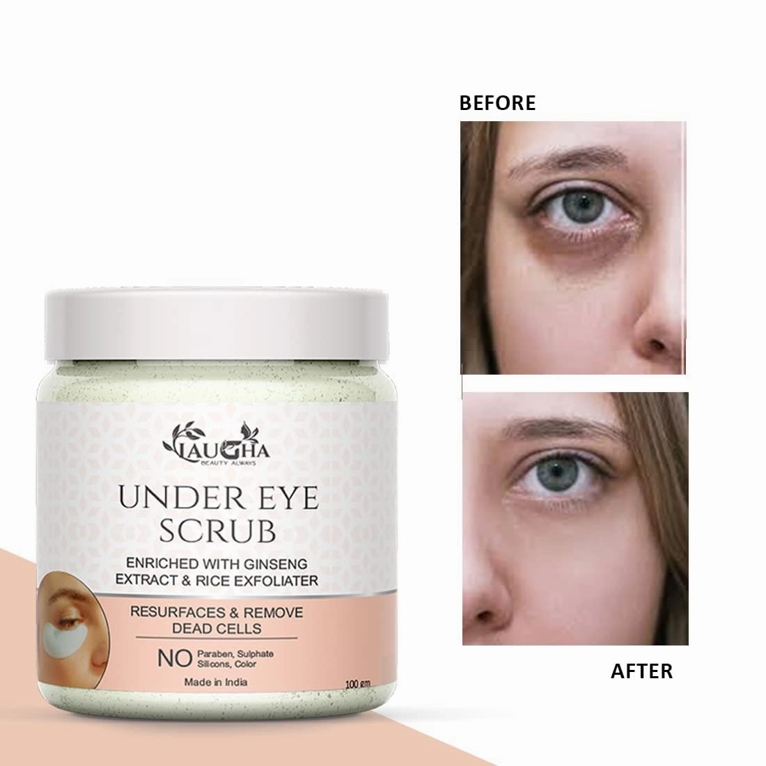 MAHANT Under Eye Scrub For Removes Dead Cells Skin Glowing Eye Dark Circles Scrub 100gm (100GM(PACK OF 2))