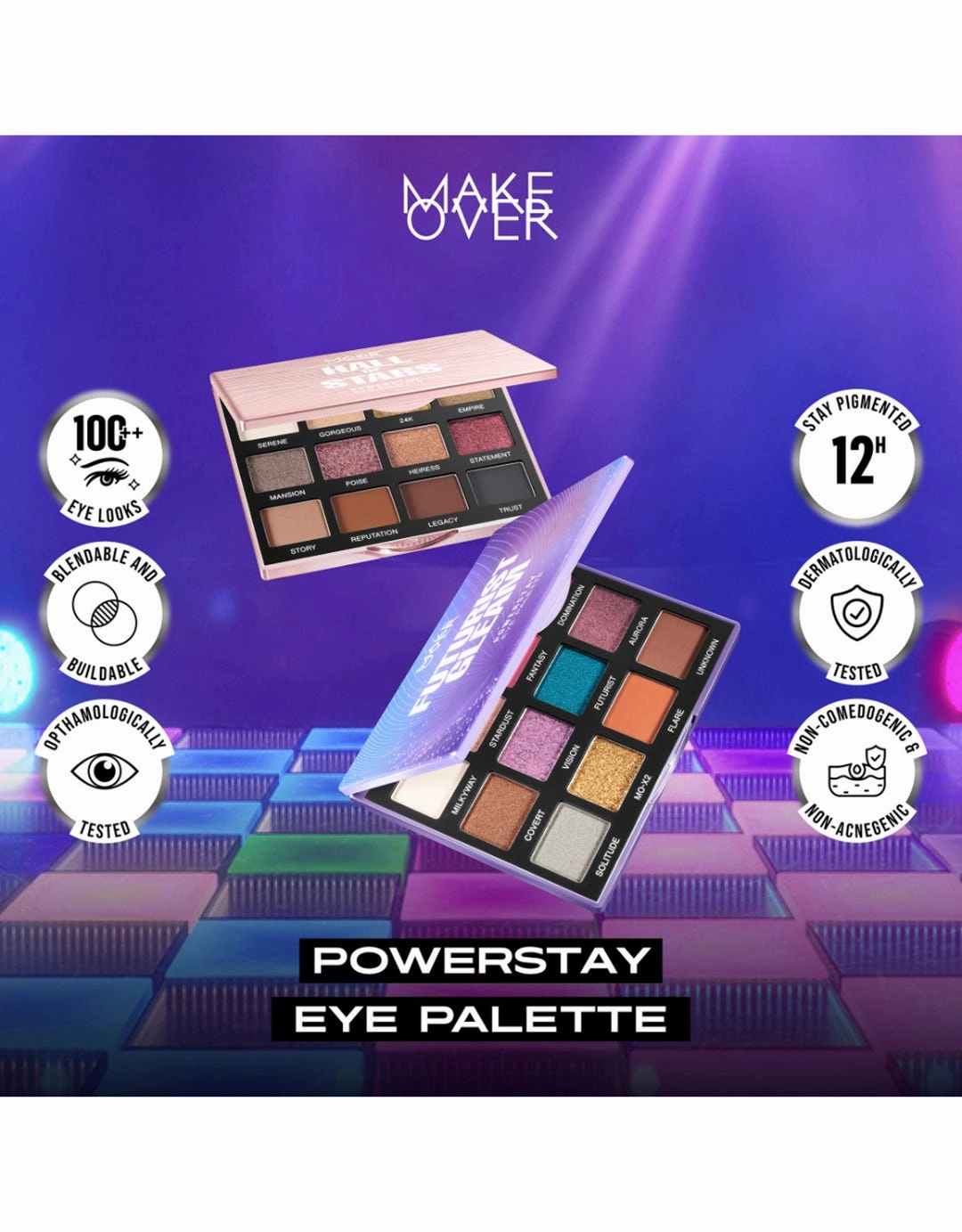 Make Over Powerstay Eye Palette Hall Of Stars 12 x 1.5 g