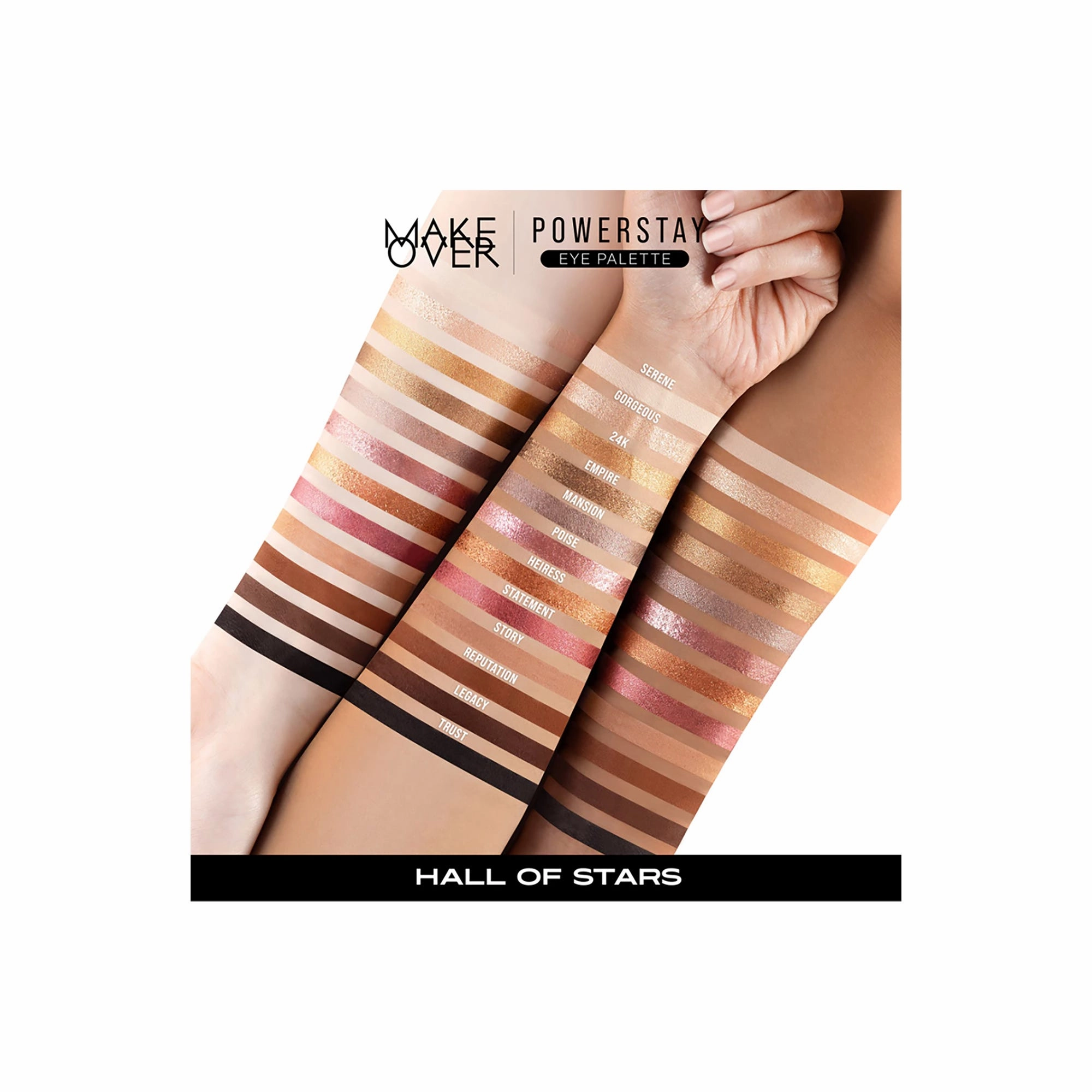 Make Over Powerstay Eye Palette Hall Of Stars 12 x 1.5 g