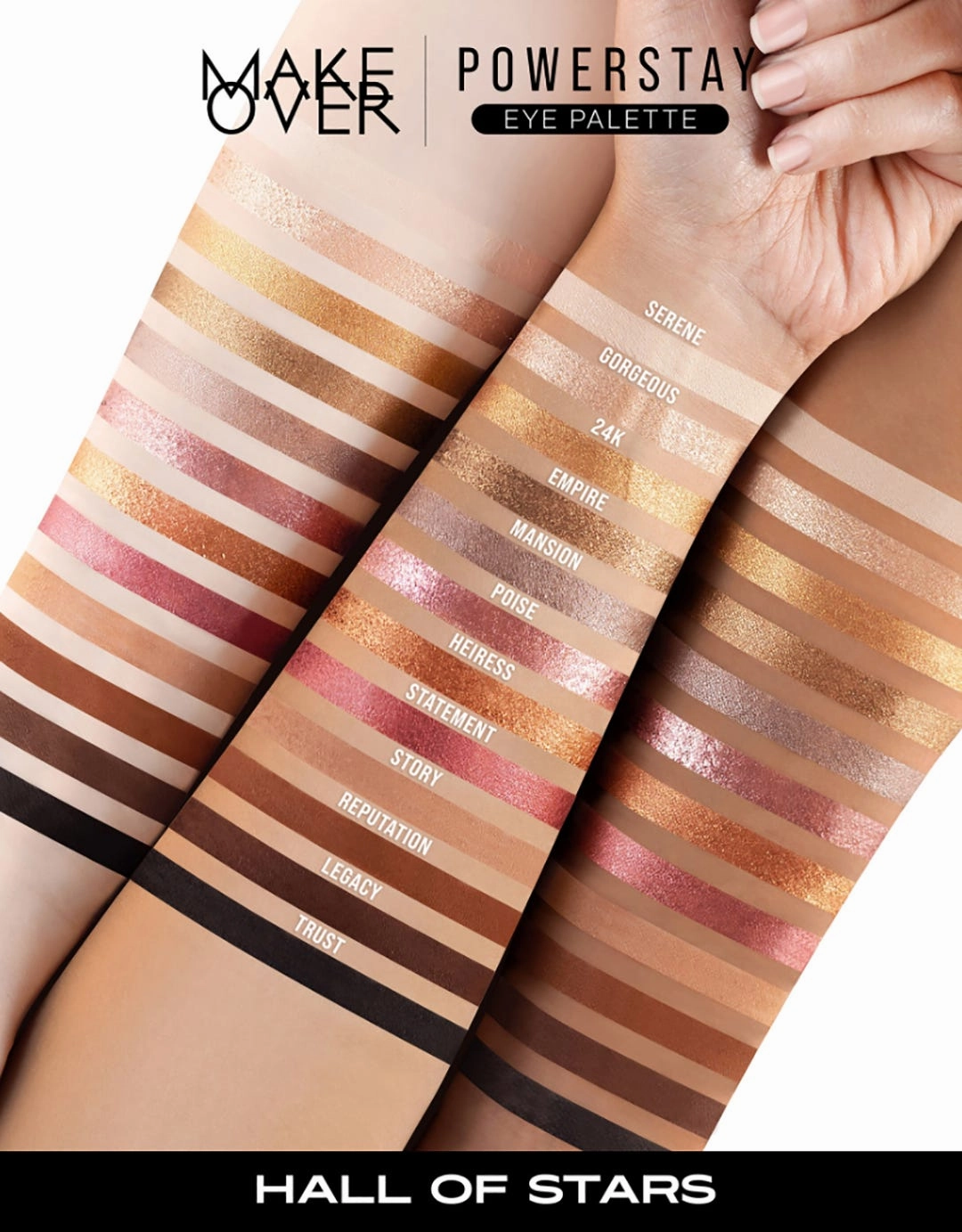 Make Over Powerstay Eye Palette Hall Of Stars 12 x 1.5 g