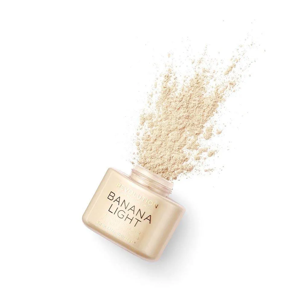 Makeup Revolution Loose Baking Powder, Banana Light, For Light Skin Tones, Balances Skin Tone & Banishes Shine, Matte Finish, Vegan & Cruelty-Free, 0.15 Oz