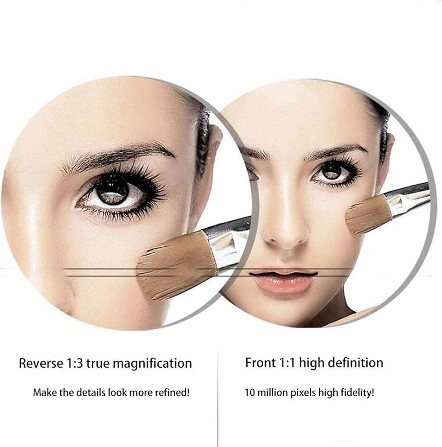 Makeup Mirror Cosmetic Vanity Mirror 8 inch Beauty Mirror Wall Mounted Double Sided 3X Magnification Retractable Folding Shaving in Bedroom or Bathroom (/Black/8 Inches 3 X (Black 8 I