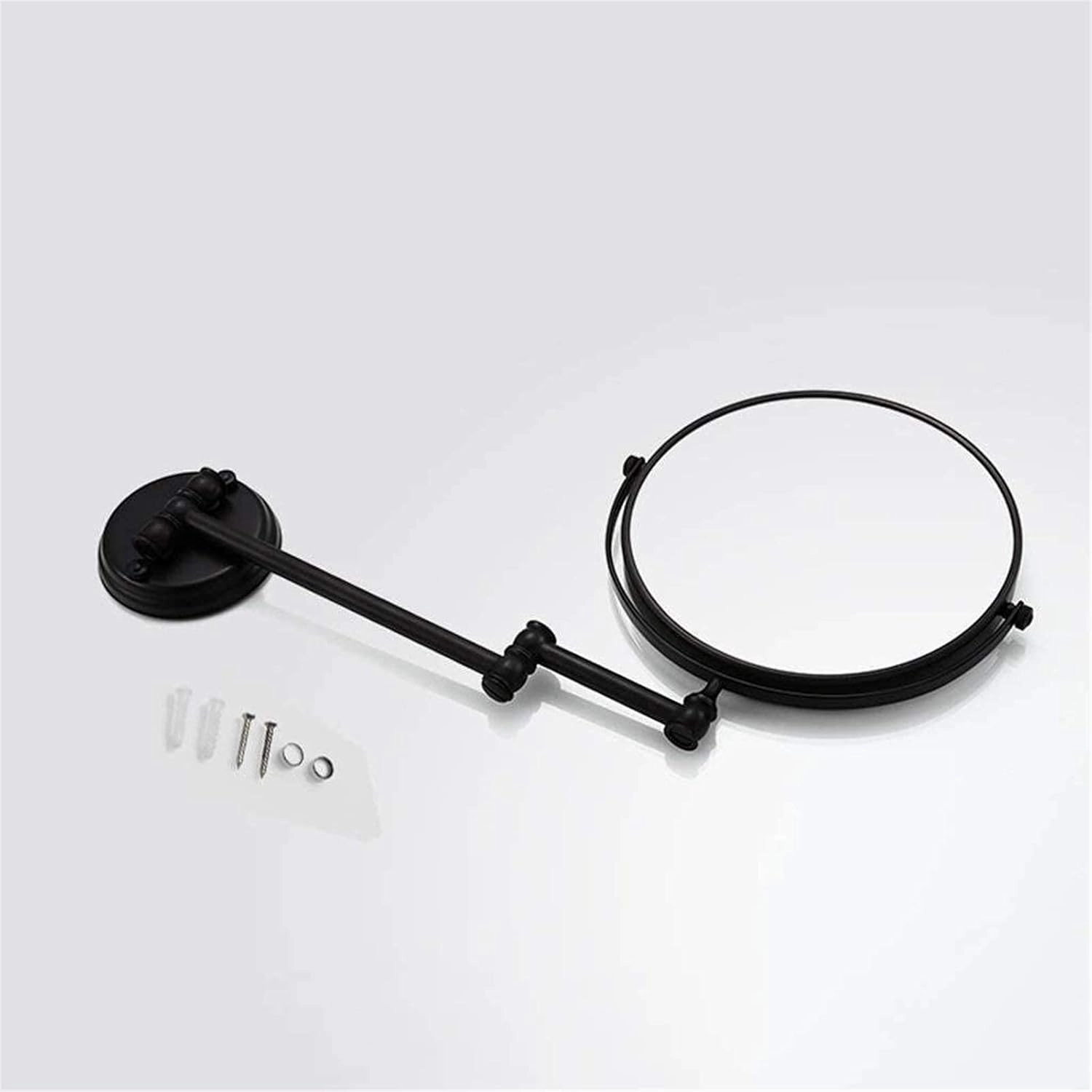 Makeup Mirror Cosmetic Vanity Mirror 8 inch Beauty Mirror Wall Mounted Double Sided 3X Magnification Retractable Folding Shaving in Bedroom or Bathroom (/Black/8 Inches 3 X (Black 8 I