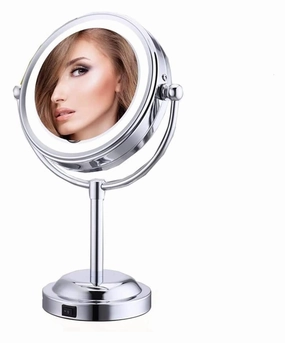 Makeup Mirror Vanity Mirror with Lights 3X Magnification LED Tabletop Shaving&Makeup Mirror Silver-6Inchbathroom Mirrors Lighted Makeup Mirror(Color:Silver,Size:6 inches) Living Room B
