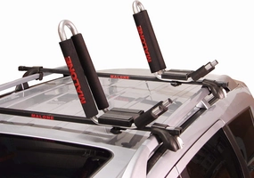 Malone J-Pro 2 J-Style Fixed-Arm Kayak Carrier 2-Pack with SpeedLine Tie-Downs, Universal JAWZ Mounting Hardware, Corrosion-Resistant Steel Frame, Fits Most Crossbars - 75 lb Capacity per Carrier