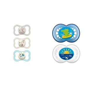 MAM Air Night & Day Baby Pacifier 3 Pack, MAM Baby Pacifier Boy 2 Count