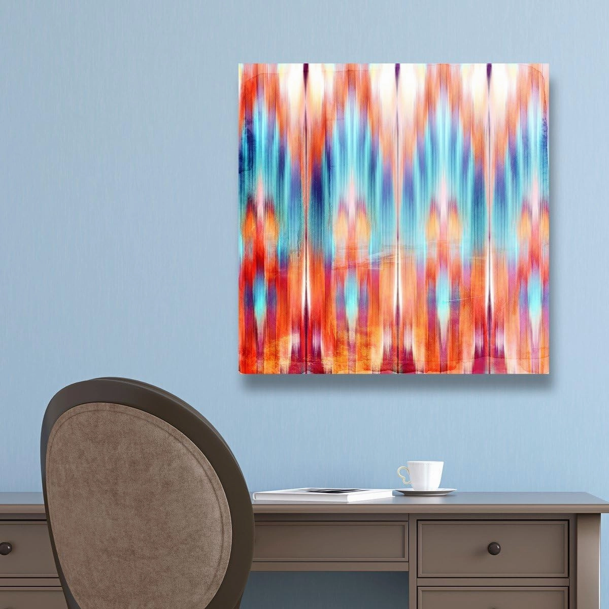Mambo Italiano by Oliver Gal | Contemporary Premium Canvas Art Print. The Abstract Wall Art Decor Collection. 16x16 inch, Red