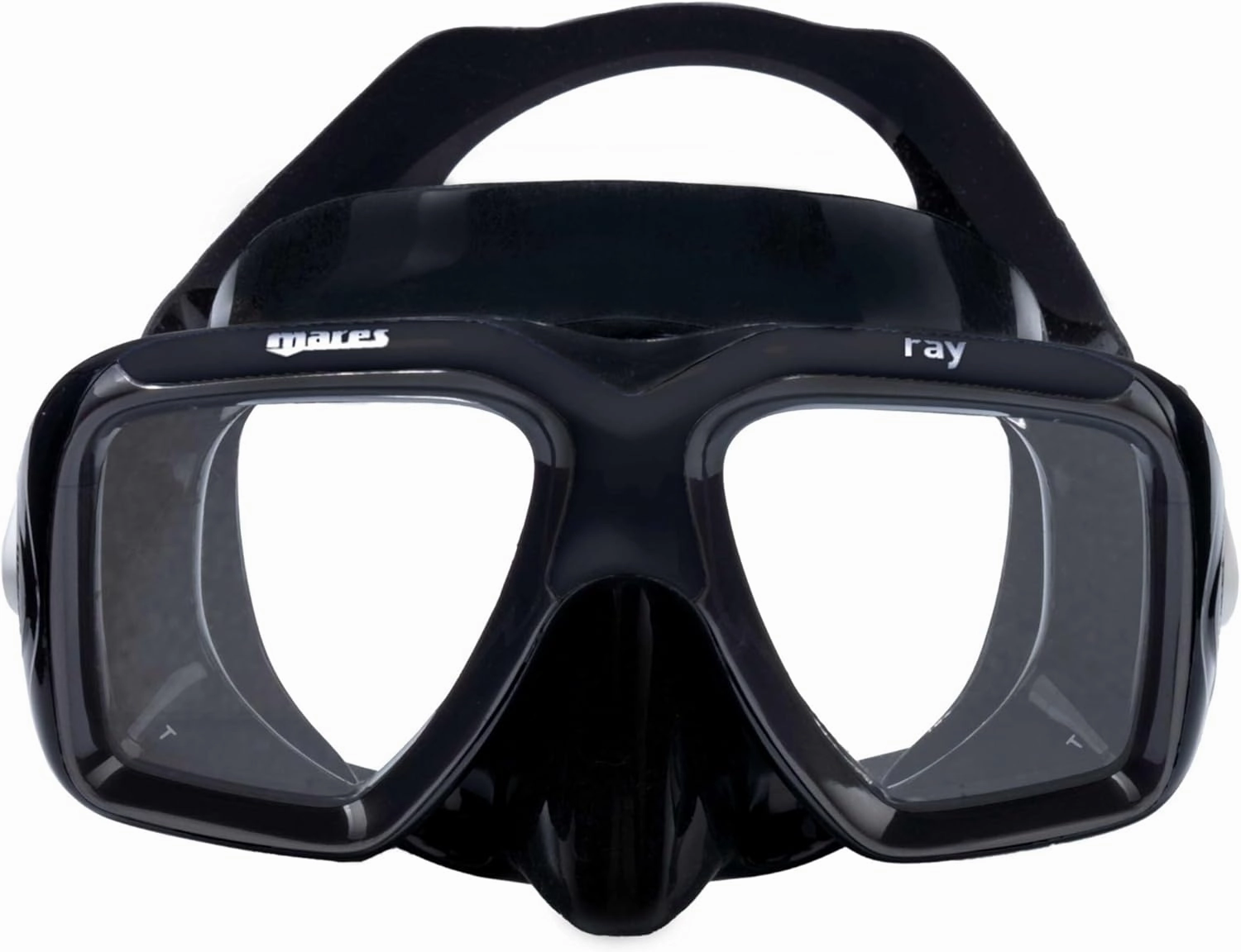 Mares Ray Scuba Diving & Snorkeling Mask - Adult Wide Field of Vision Ergonomic Two-Lens Silicone Skirt Underwater Mask with X-Shaped Strap