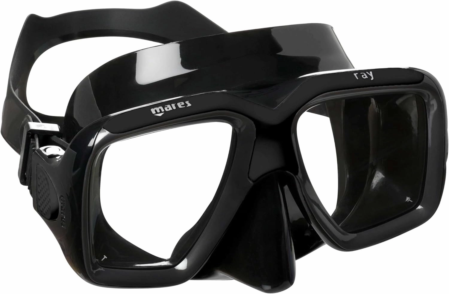 Mares Ray Scuba Diving & Snorkeling Mask - Adult Wide Field of Vision Ergonomic Two-Lens Silicone Skirt Underwater Mask with X-Shaped Strap