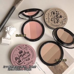 Maxfine Contour, Blush & Highlighter Palette – Matte & Shimmer, Natural Finish (Pack of 3)