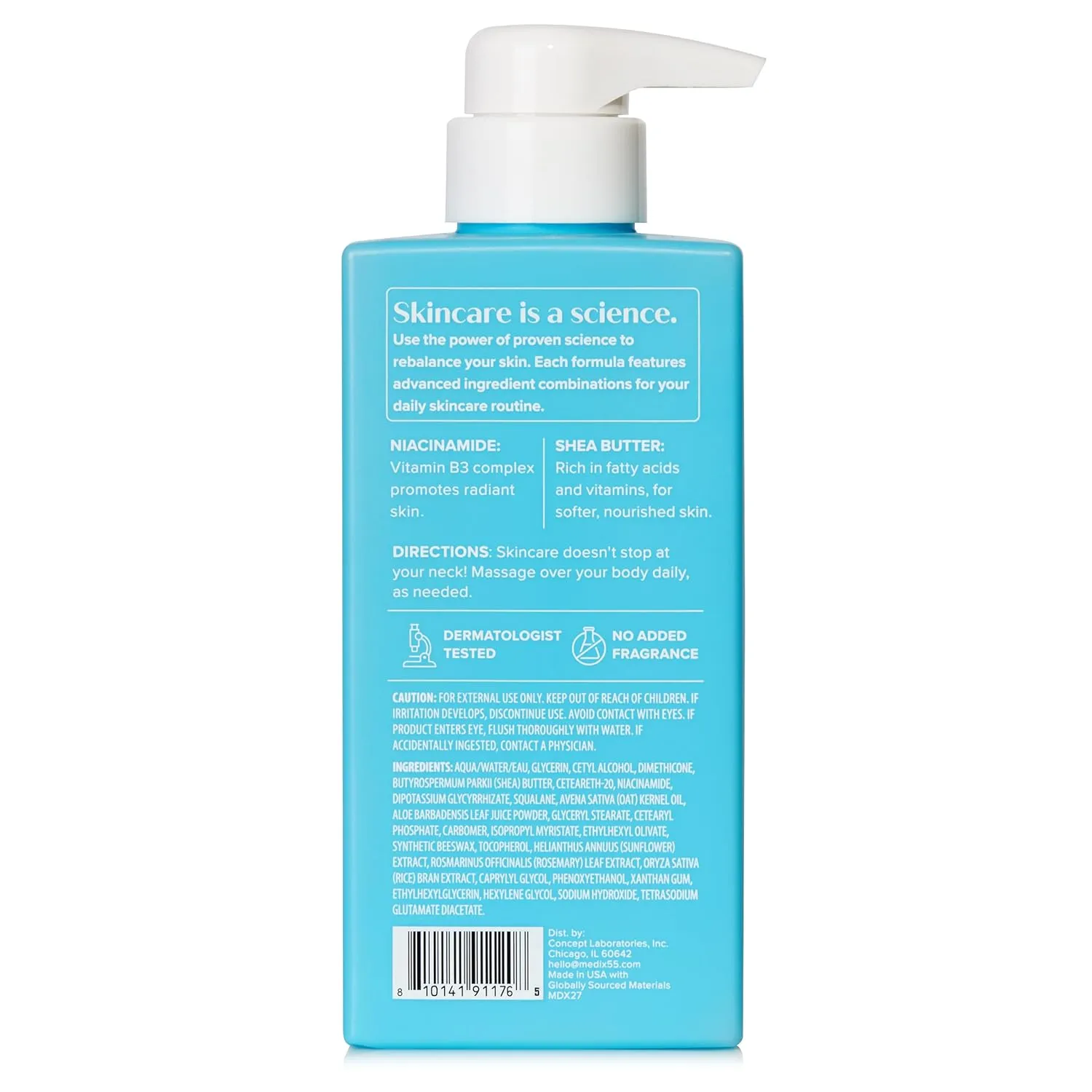 MEDIX Fragrance Free Niacinamide Face Moisturizer   Shea Butter Cream For Face & Body Lotion | Anti Aging Skin Care Firming Cream For Wrinkles, Dark Spots, Large Pores, 15 Fl Oz
