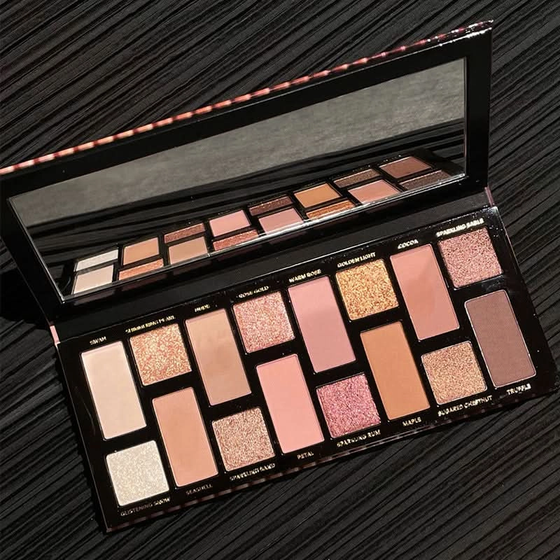 MEIBAOGE 16-Color Eyeshadow Palette – Matte & Shimmer Earth Tones