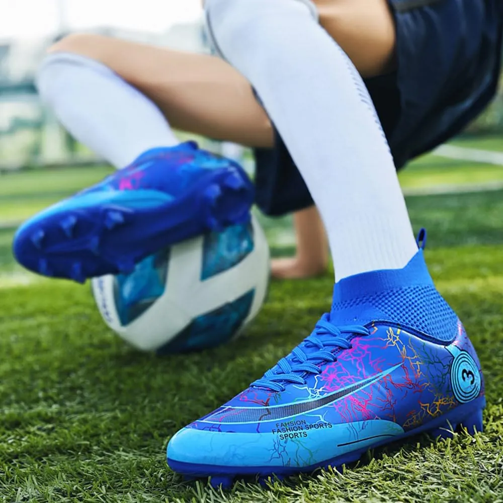 Men's Women's Soccer Cleats Turf Football Shoes High Top Boots Indoor Outdoor Comfortable Running Sneakers