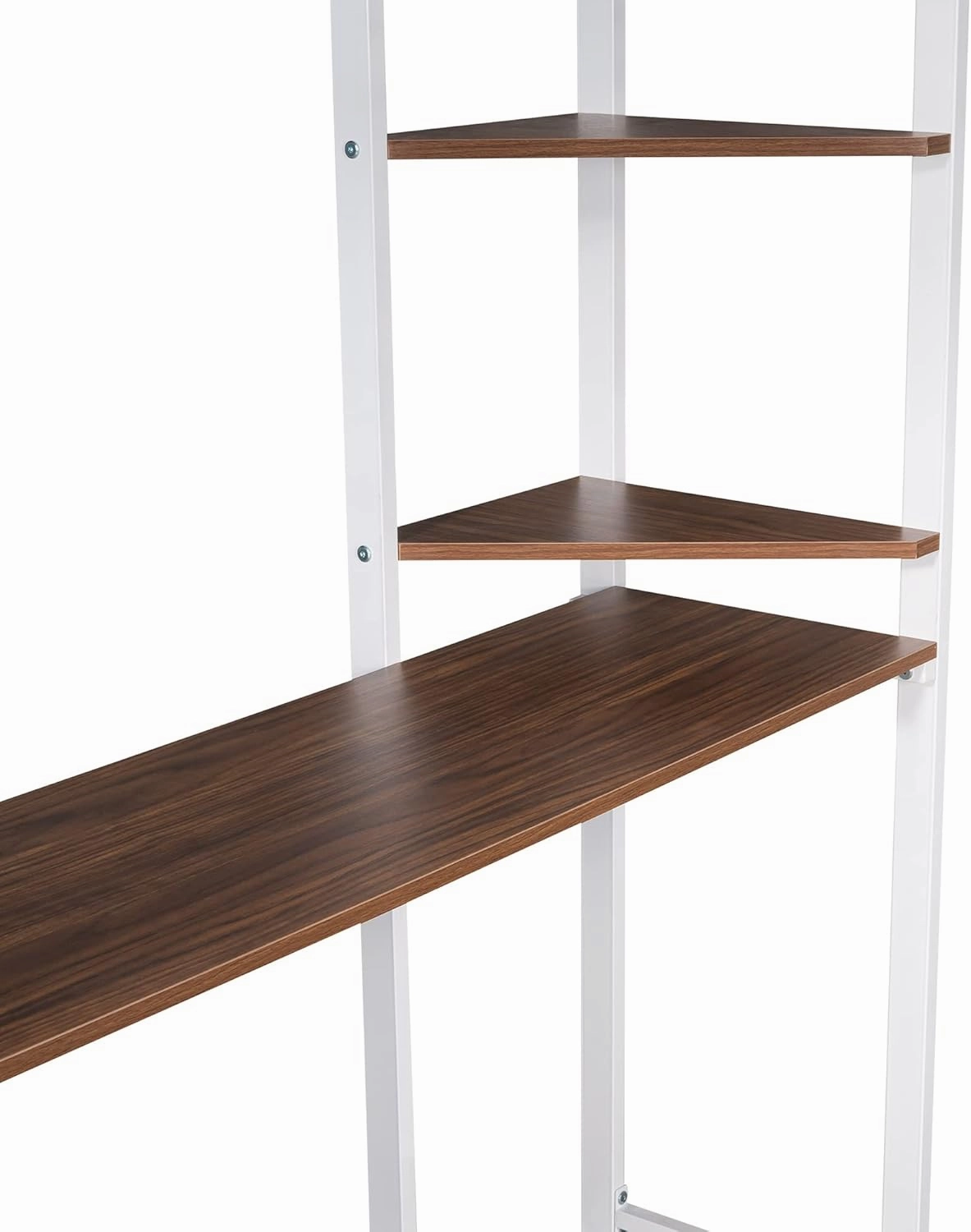 Merax Modern Full Loft Bed with Ladder Heavy Metal Bunk Bed with Desk for Junior Teens Adults Easy Assemble White