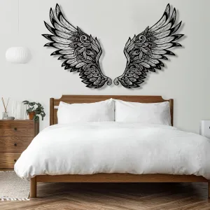 Metal Angel Wings Wall Decor, Large Angel Wings Wall Decor, Guardian Angel, Angel Wall Sculpture, Angel Wings Wall Hanging, Angel Wall Art, Anniversary - Gifts, Love Wall Decor (36" x 21" / 91 x 54 cm
