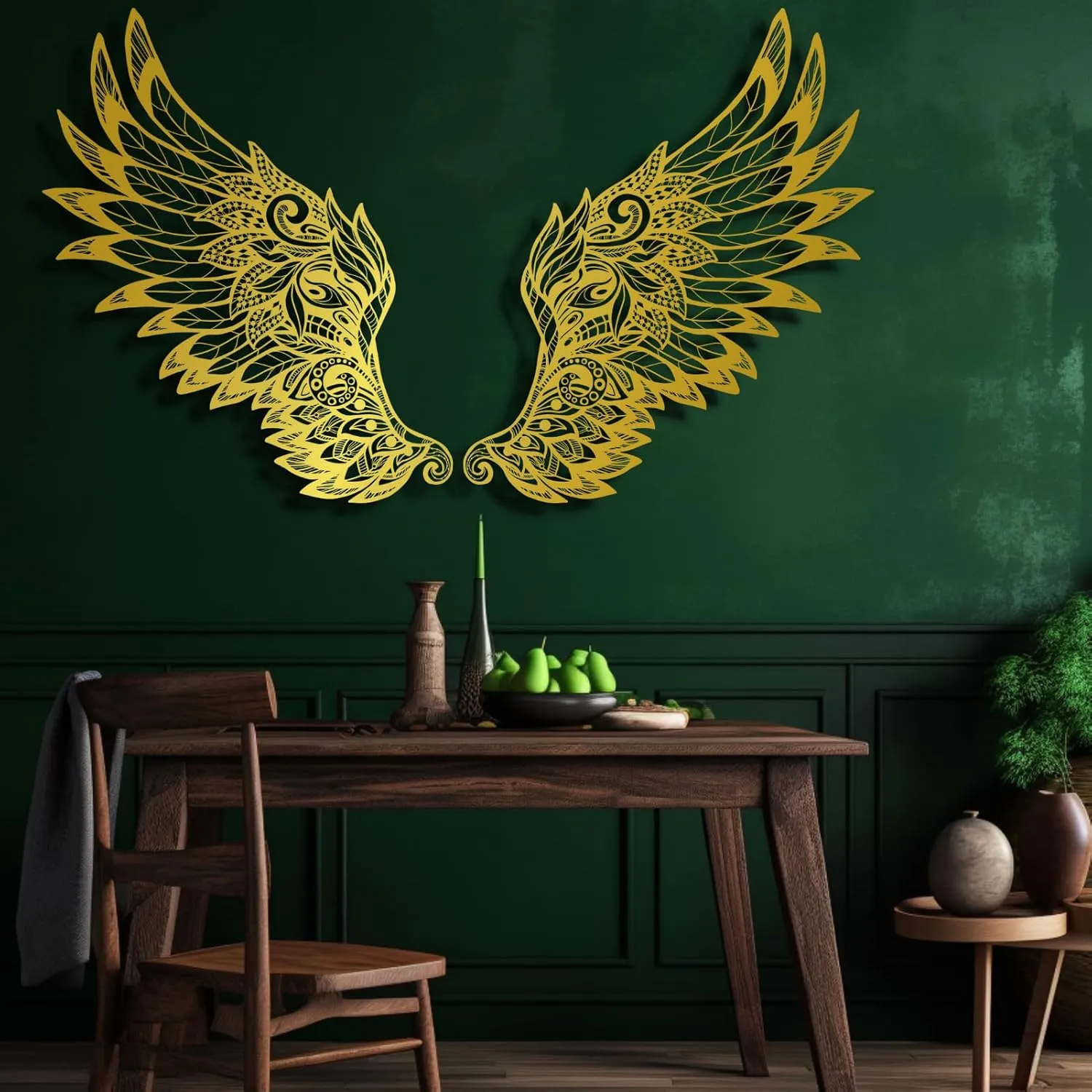 Metal Angel Wings Wall Decor, Large Angel Wings Wall Decor, Guardian Angel, Angel Wall Sculpture, Angel Wings Wall Hanging, Angel Wall Art, Anniversary - Gifts, Love Wall Decor (36" x 21" / 91 x 54 cm
