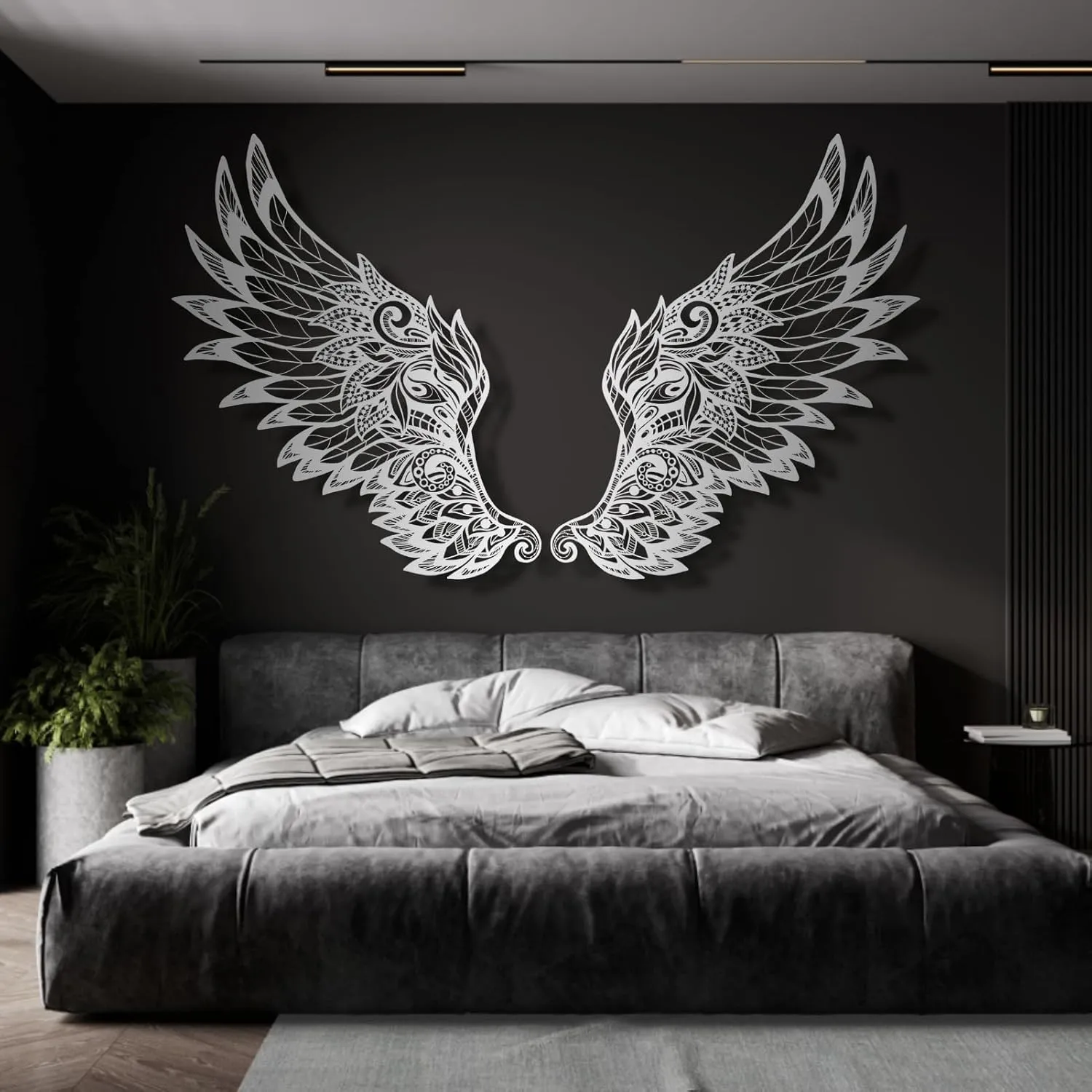 Metal Angel Wings Wall Decor, Large Angel Wings Wall Decor, Guardian Angel, Angel Wall Sculpture, Angel Wings Wall Hanging, Angel Wall Art, Anniversary - Gifts, Love Wall Decor (36" x 21" / 91 x 54 cm