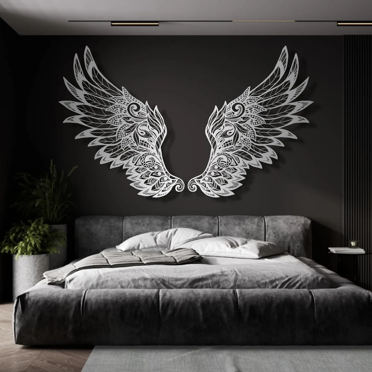 Metal Angel Wings Wall Decor, Large Angel Wings Wall Decor, Guardian Angel, Angel Wall Sculpture, Angel Wings Wall Hanging, Angel Wall Art, Anniversary - Gifts, Love Wall Decor (36" x 21" / 91 x 54 cm