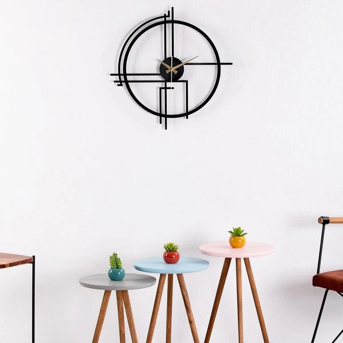 Metal Wall Clock – Stylish Industrial & Modern Design, 35-100 cm (13.8"-39.4") – Premium Quality Steel, Available in Black, Silver & Gold, Easy Wall Mount, (Black, 35cm - 14 Inches)