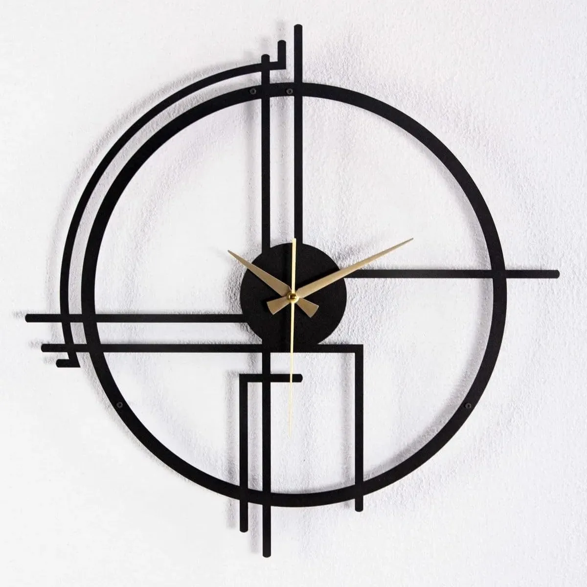 Metal Wall Clock – Stylish Industrial & Modern Design, 35-100 cm (13.8"-39.4") – Premium Quality Steel, Available in Black, Silver & Gold, Easy Wall Mount, (Black, 35cm - 14 Inches)