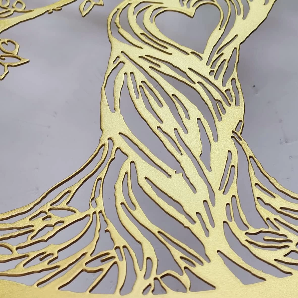 Metal Wall Decor, Tree Art Wall Sculpture, Metal Wall Art Hanging for Living Room Bedroom Indoor Outdoor, Laser Cut Rustic Black Tree of Life, 12 Inches (30 CM) (Gold, Middle)