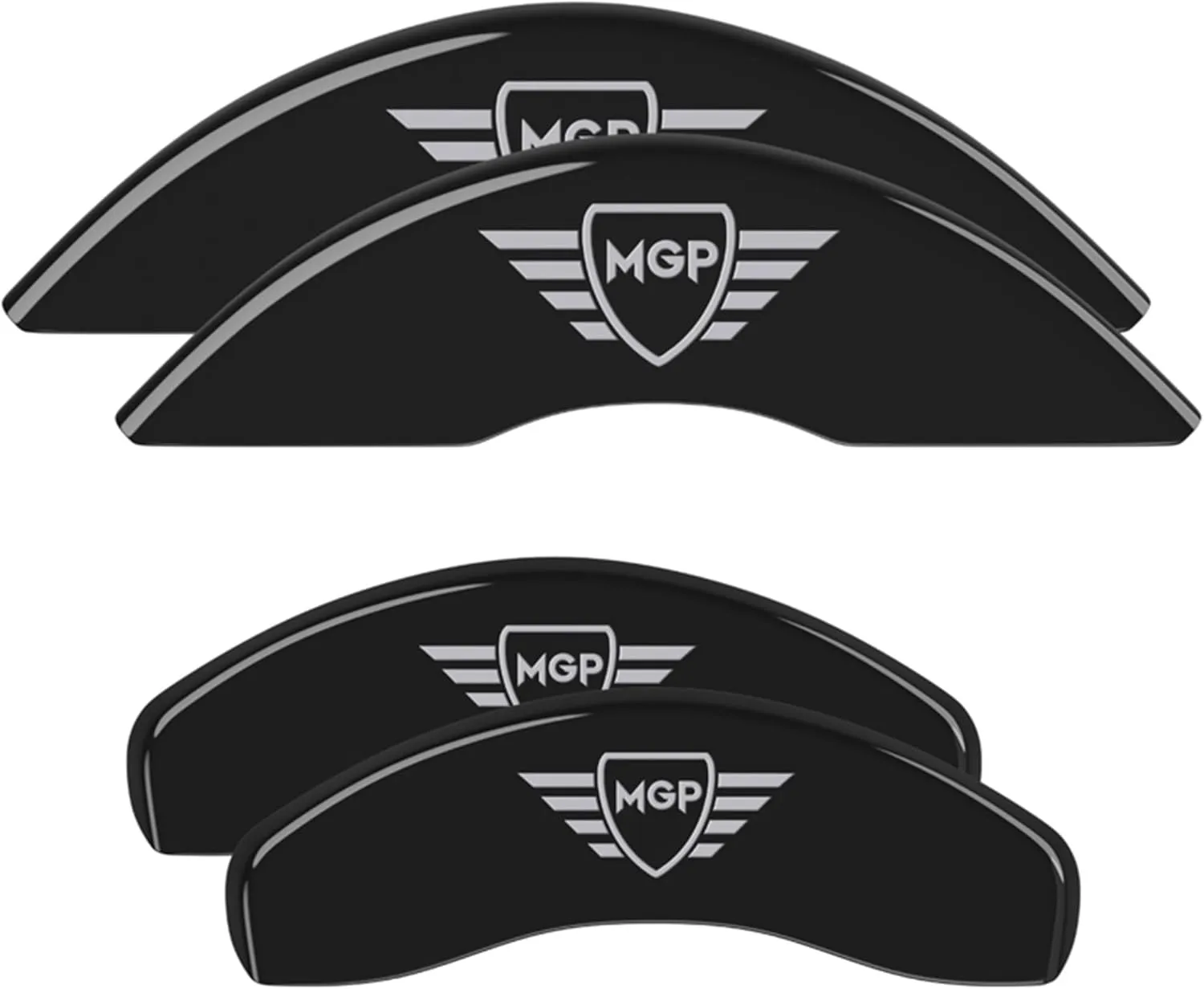 MGP Brake Caliper Covers for (2019-24') Ford Ranger - Fits 17"  Wheels - Powder Coated Finish, Aluminum Front and Rear Caliper Covers (Set of 4) (Black; Silver MGP Engraving)