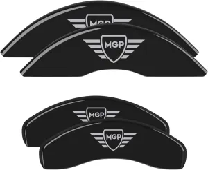 MGP Brake Caliper Covers for (2019-24') Ford Ranger - Fits 17"  Wheels - Powder Coated Finish, Aluminum Front and Rear Caliper Covers (Set of 4) (Black; Silver MGP Engraving)