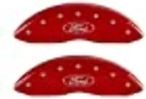 MGP Caliper Covers 10239SFRDRD Oval Logo and Red Caliper Covers - Engraved Front and Rear
