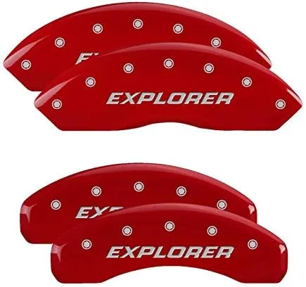 MGP Caliper Covers 10252SEXPRD Explorer (Pre-2011) Red Powder Coat Finish, Silver Characters, Set of 4