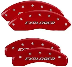 MGP Caliper Covers 10252SEXPRD Explorer (Pre-2011) Red Powder Coat Finish, Silver Characters, Set of 4