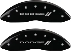 MGP Caliper Covers 12005SDD3BK Dodge ll Engraved Caliper Cover with Black Powder Coat Finish and Silver Characters, (Set of 4)