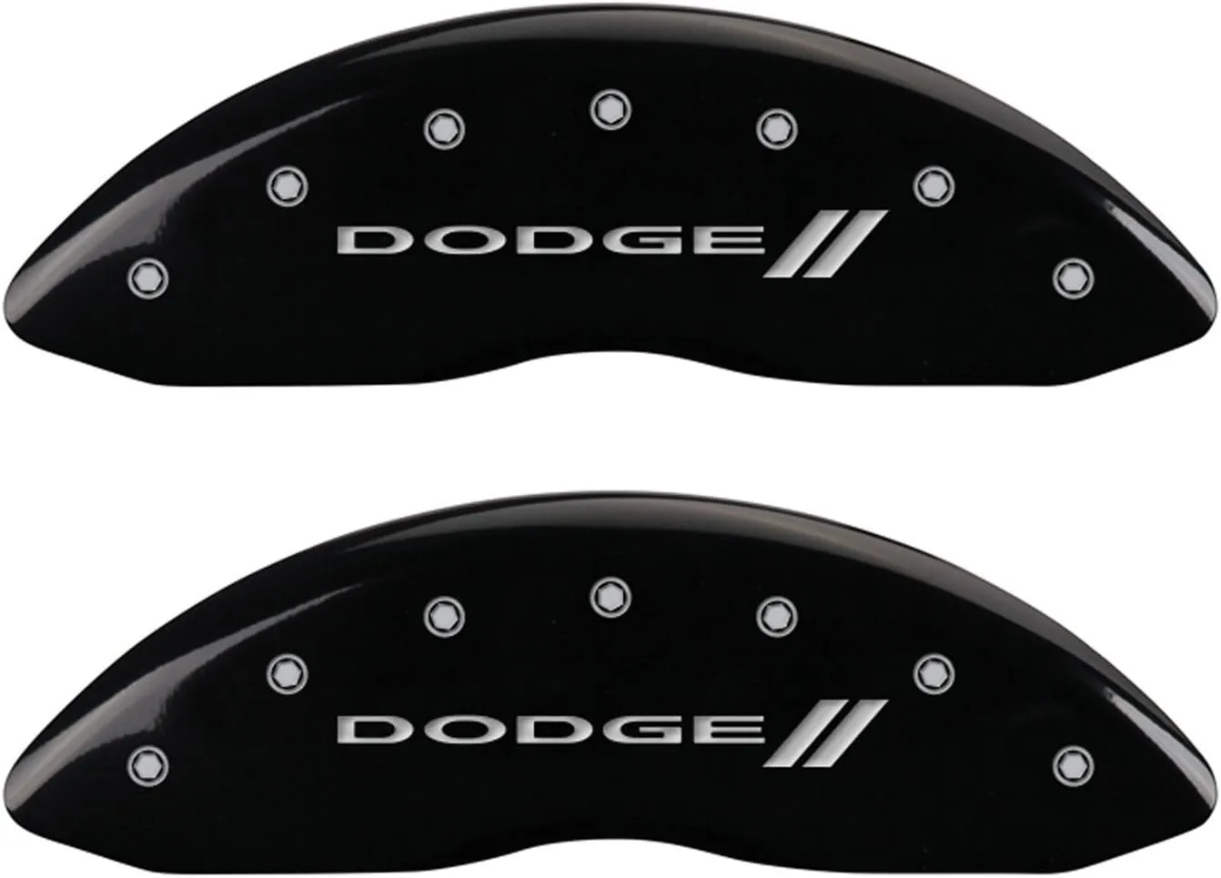 MGP Caliper Covers 12005SDD3BK Dodge ll Engraved Caliper Cover with Black Powder Coat Finish and Silver Characters, (Set of 4)