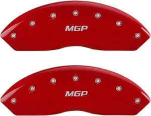 MGP Caliper Covers 19003SMGPRD 'MGP' Engraved Caliper Cover with Red Powder Coat Finish and Silver Characters, (Set of 4)