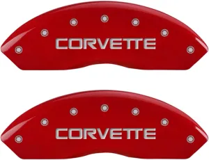 MGP Caliper Covers 1988-1996 C4 Corvette Brake Caliper Covers - Red with Silver