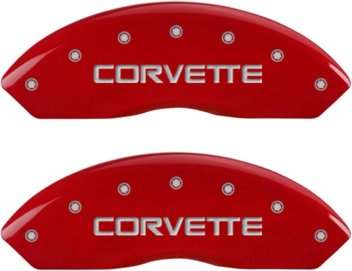 MGP Caliper Covers 1988-1996 C4 Corvette Brake Caliper Covers - Red with Silver